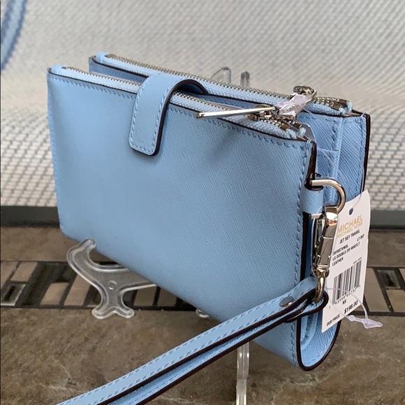 MICHAEL KORS LG DOUBLE ZIP WRISTLET Vista Blue - Picture 14 of 16